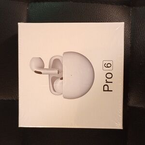Pro 6 wireless earbuds for iphone. Still in plastic